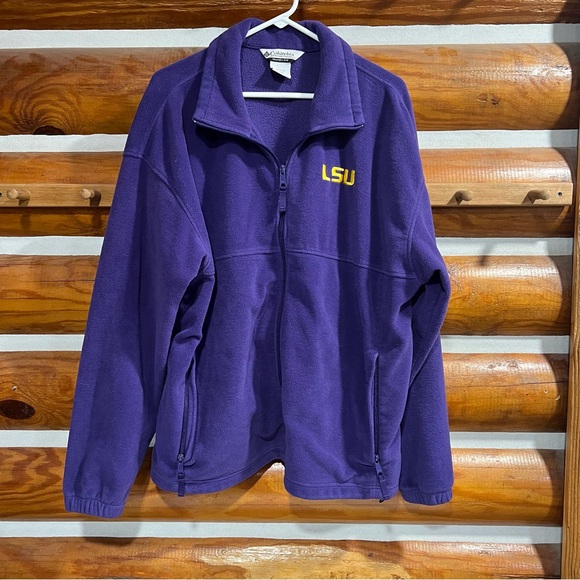 Columbia Purple Fleece LSU Men’s Jacket - Picture 1 of 5